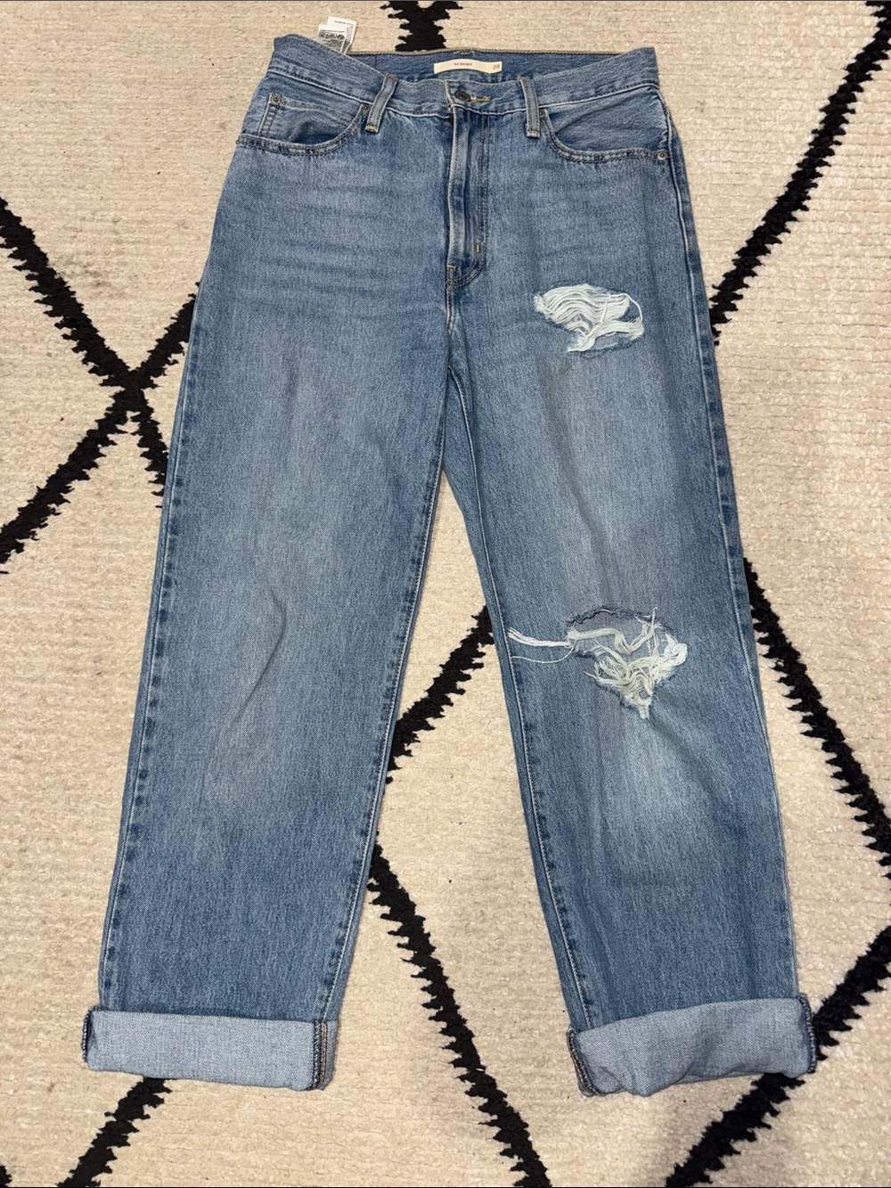Levi’s 94 Baggy Classic Light Blue Distressed Women's Jeans 28